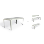 bended table 180cm + bended bench + bended bench met rugleuning