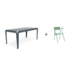 bended table 180 + 6 flip-up stoelen